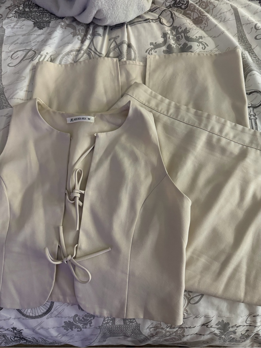 Alexander Wang Cream Beige Two-Piece Sleeveless Top & Skirt Set
